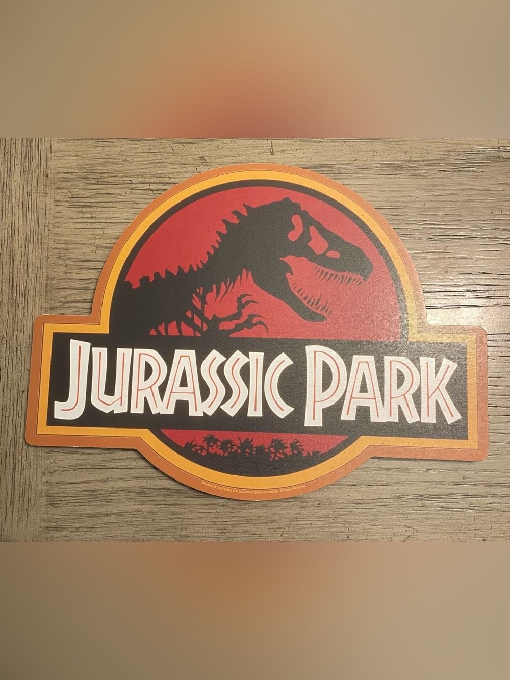 Jurassic Park wooden wall decor. 16x13. Perfect condition, never used.